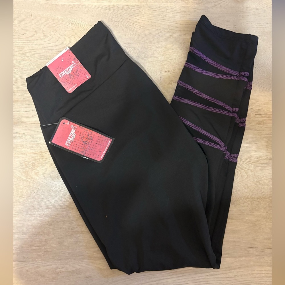 Stylish Black and Purple Leggings